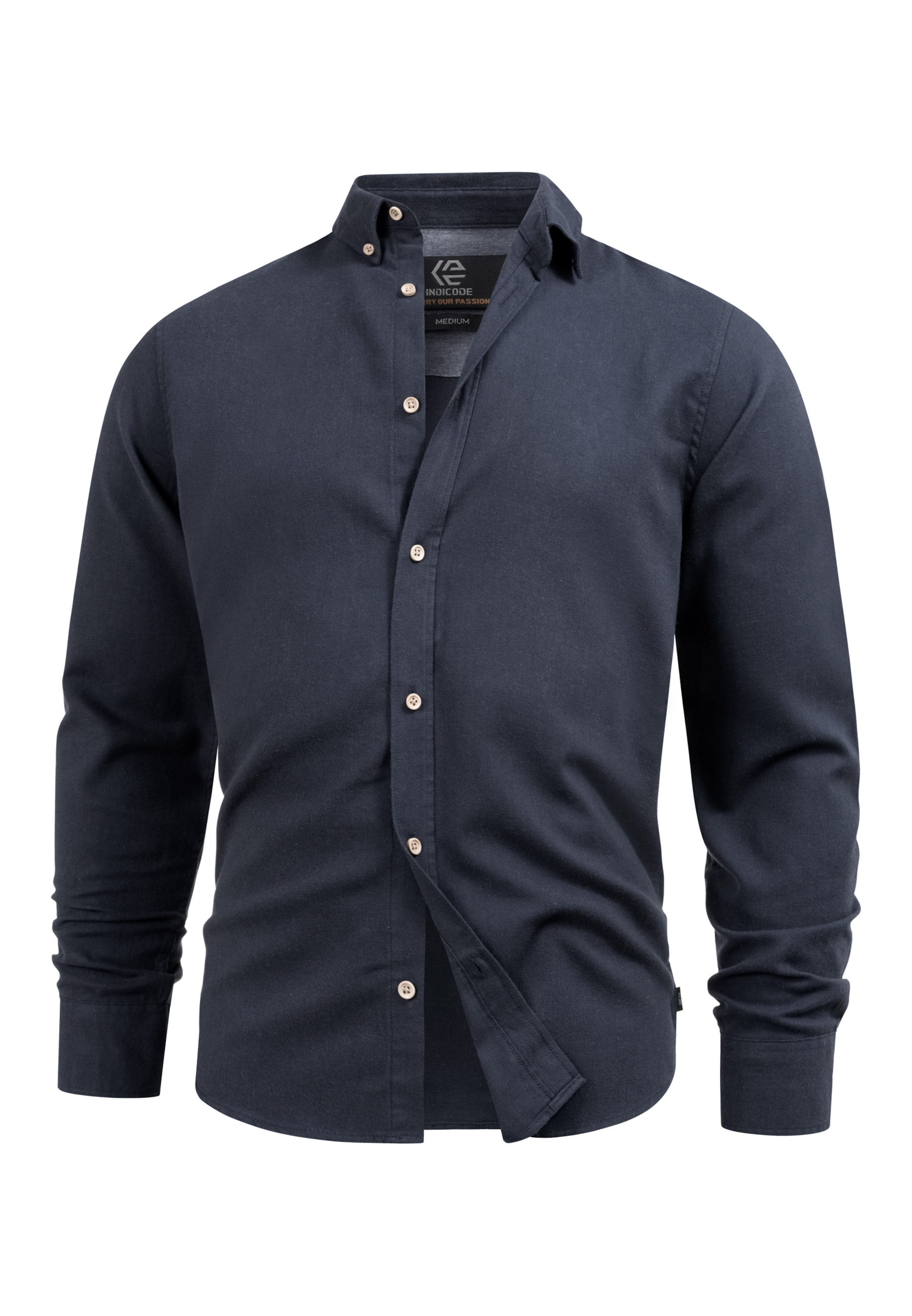 INDICODE JEANS Regular Fit Hemd 'Riverside' in Blau: Vorderseite
