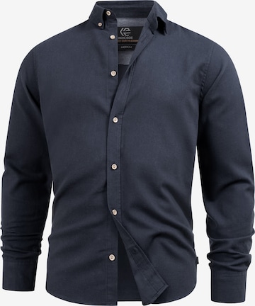 INDICODE JEANS Regular Fit Hemd 'Riverside' in Blau: Vorderseite