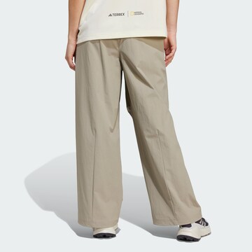 ADIDAS TERREX Wide leg Broek 'Adidas x National Geographic' in Beige