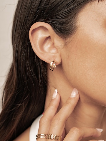 Boucles d'oreilles 'Wave Hoop' Hey Happiness en or