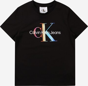 Calvin Klein Jeans Тениска 'PRIDE' в черно: отпред