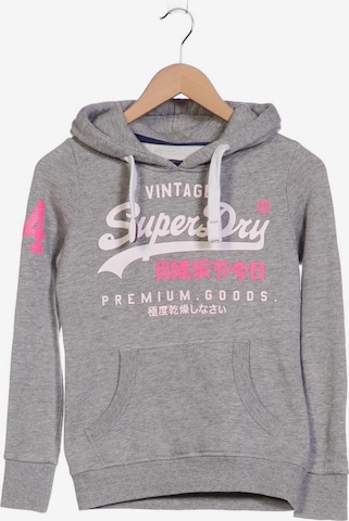 Superdry Sweatshirt & Zip-Up Hoodie in XXS in Grey: front