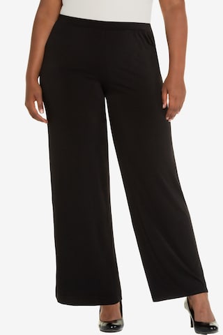 Wide Leg Pantalon Ulla Popken en noir : devant