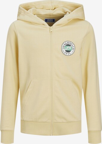 Jack & Jones Junior Zip-Up Hoodie in Yellow: front