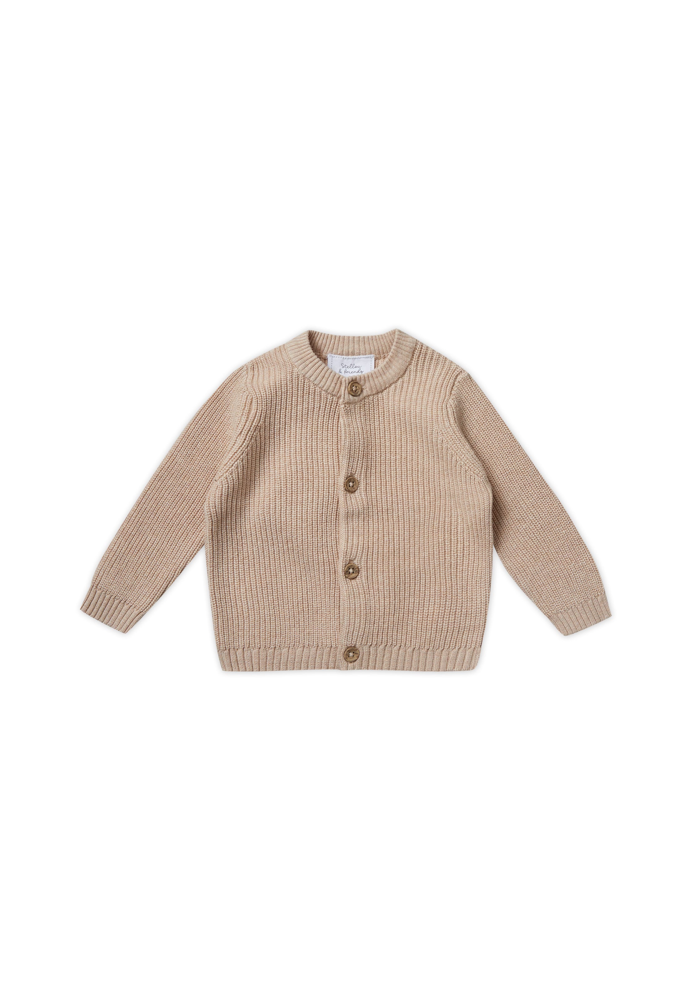 Stellou & Friends Strickjacke in Beige: Vorderseite