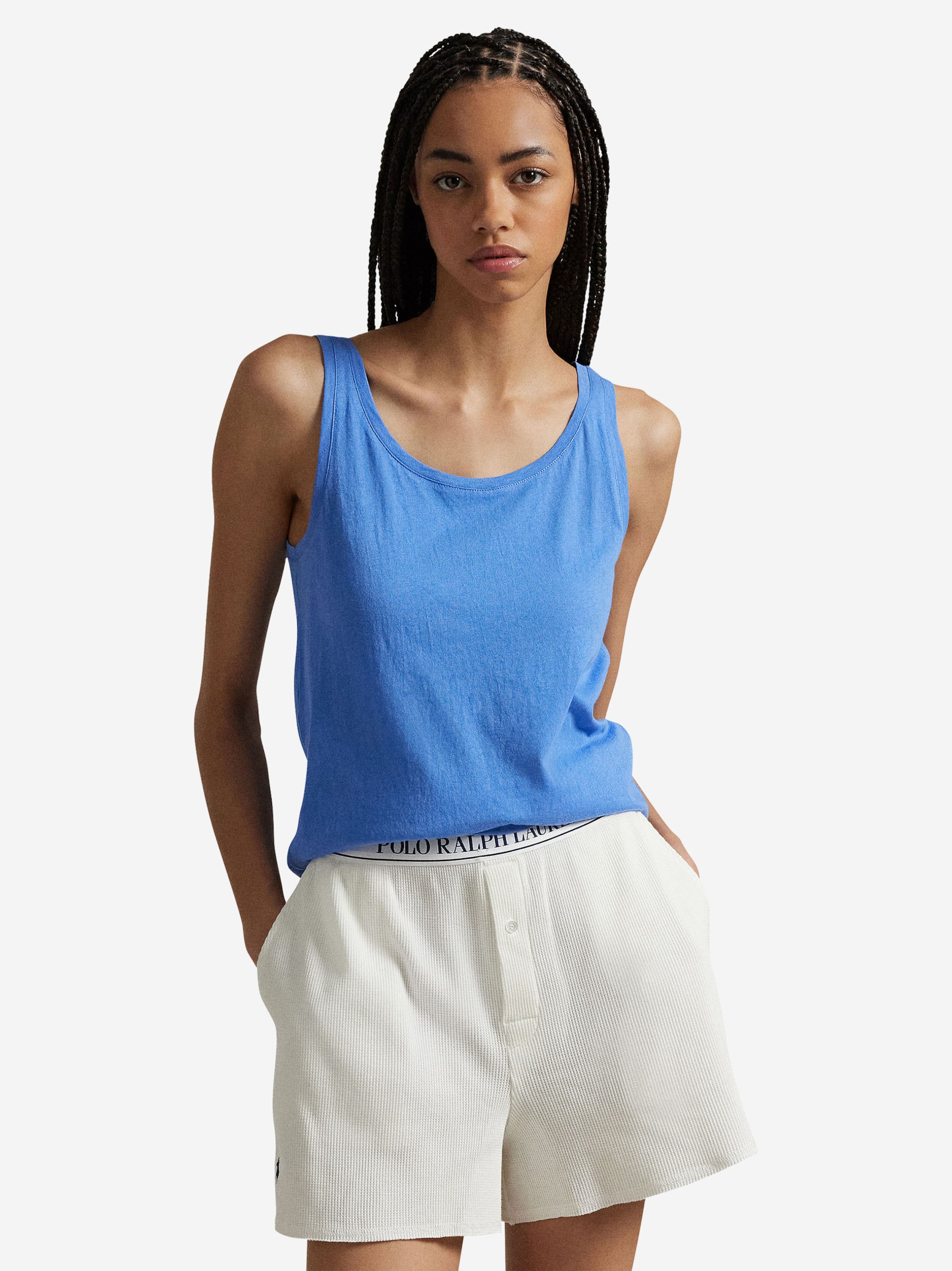 Polo Ralph Lauren Top ' Whisper Weight Cotton ' in Blue: front