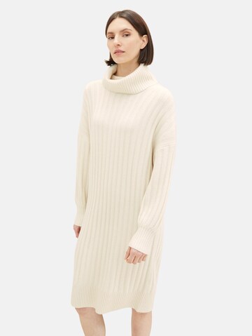 TOM TAILOR Knitted dress in Beige