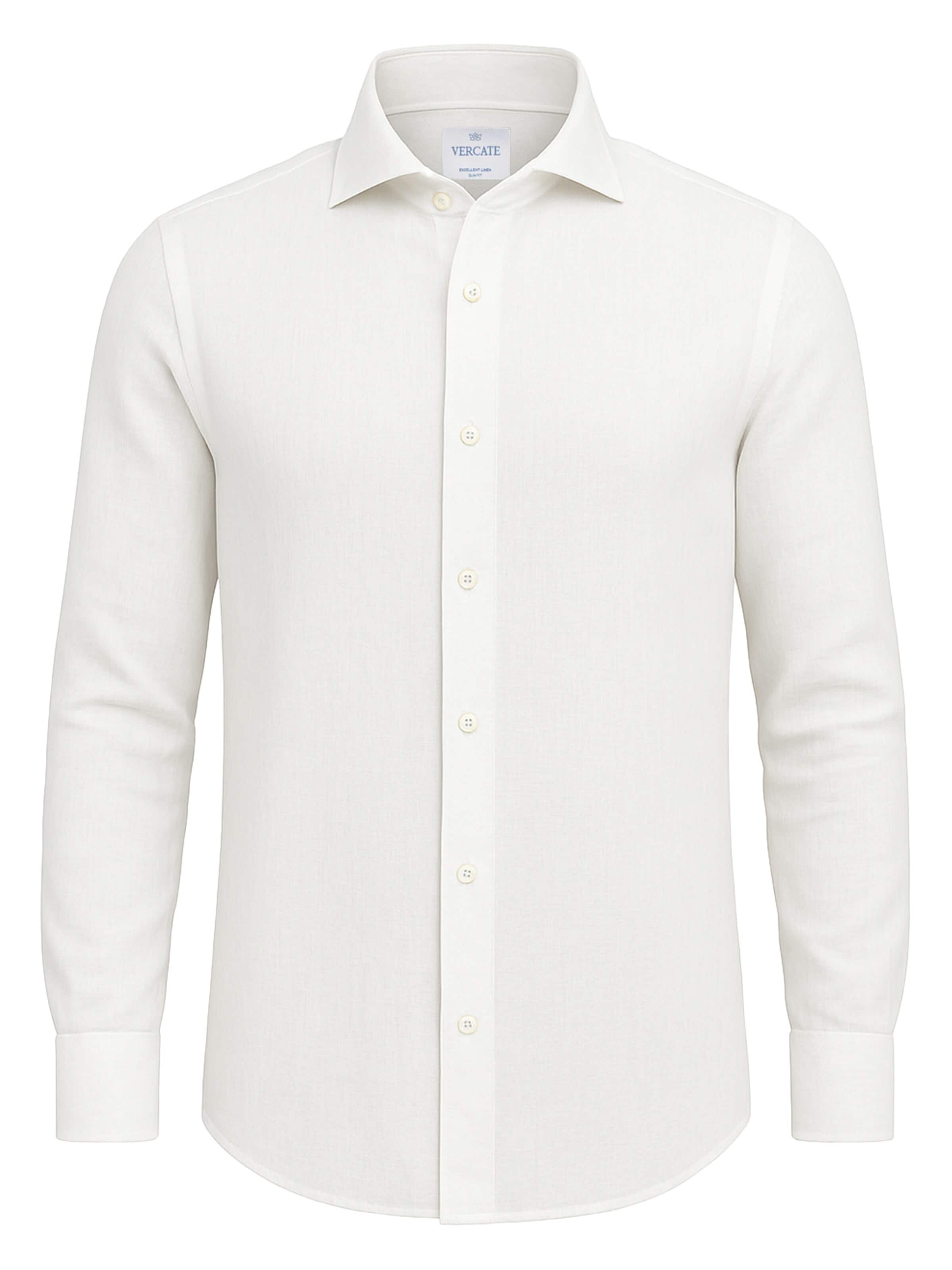 Vercate - Slim Fit Camisa clássica 'No. 25' em branco: frente
