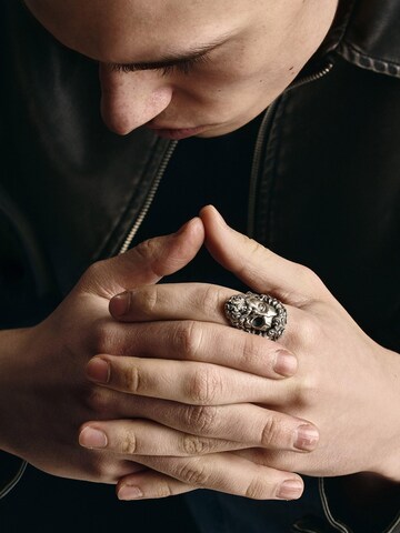 REYTEL - Anillo 'ZEUS. MEMENTO MORI' en plata: frente