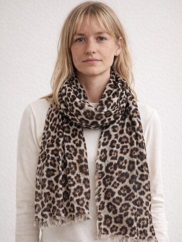 COLLEZIONE ALESSANDRO Scarf 'Leo Print' in Brown: front