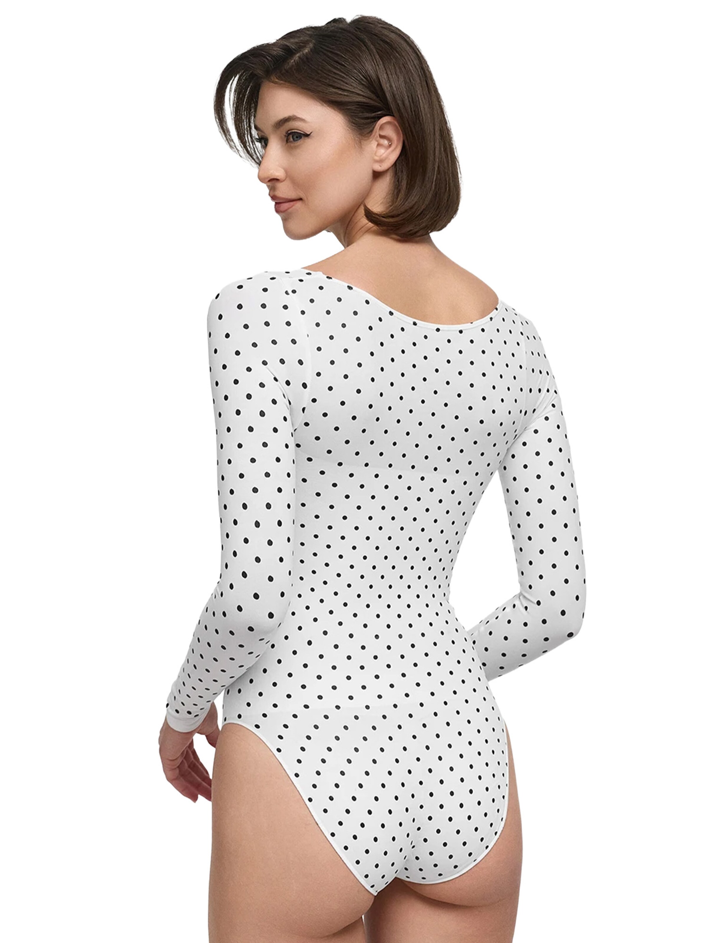 Body modellante 'Bodysuit Sculpting Shapewear Longsleeve mit Slip' di cfab (formerly creamy fabrics) in bianco