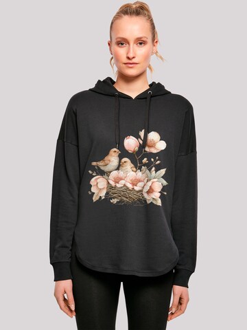 F4NT4STIC Sweatshirt 'Vogelnest Blumen' in Black: front