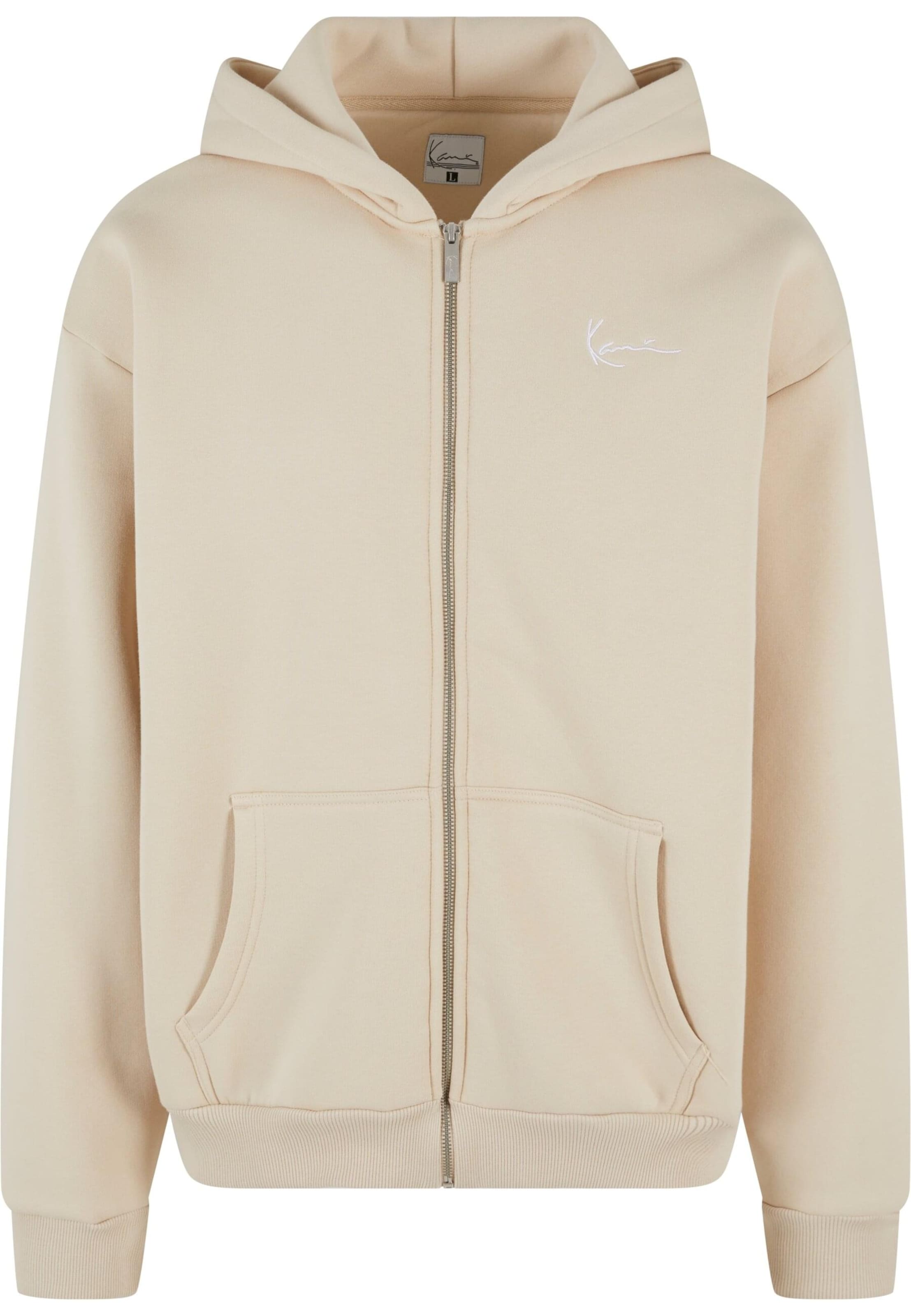 Karl Kani Sweatjacke 'Essential' in Beige: Vorderseite