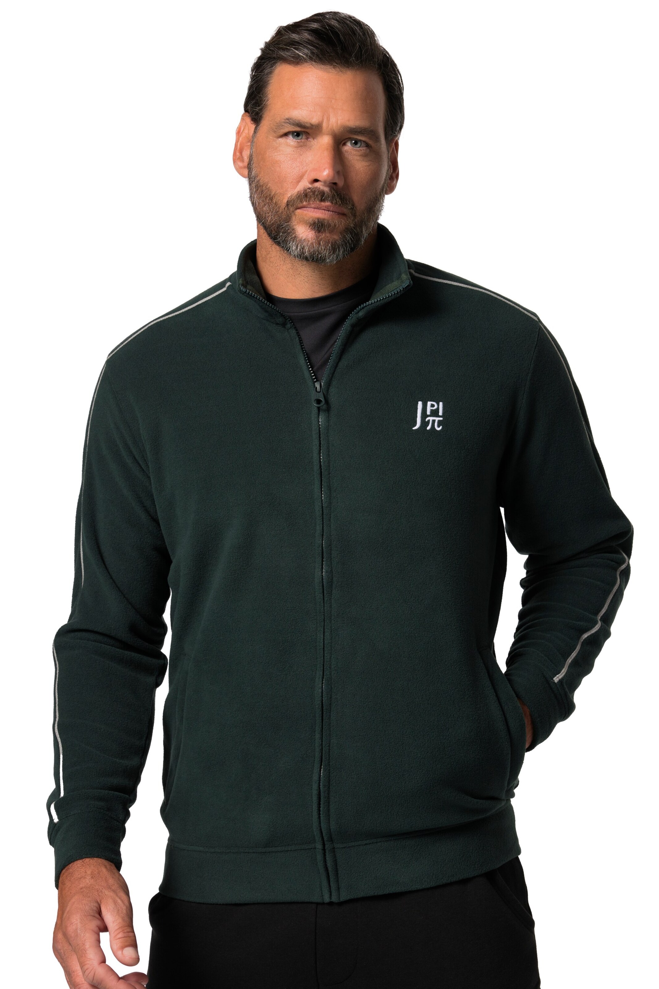 JAY-PI Zip-Up Hoodie in Green: front