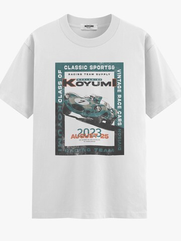 Koyumi Shirt 'Oversize Race For Ever DTG Print T-Shirt – Heavy Cotton' in Weiß: Vorderseite