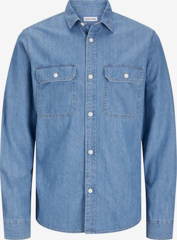 Coupe regular Chemise Jacks & Jones en bleu : devant