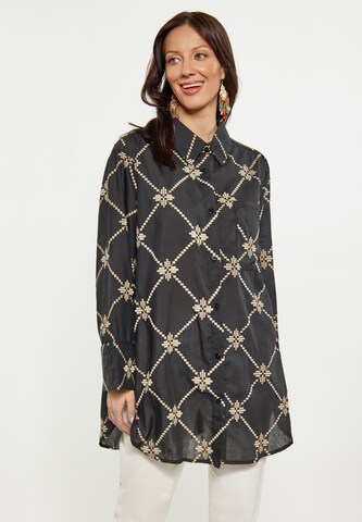 Camicia da donna di usha FESTIVAL in nero: frontale