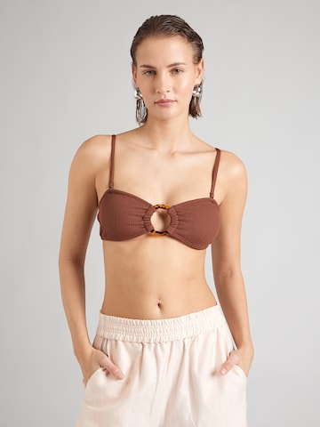 brūns ROXY Bandeau Bikini augšdaļa 'Sunshine': no priekšpuses