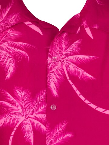 King Kameha Shirt 'Palmshadow'‌‌‌‌‌ in Pink