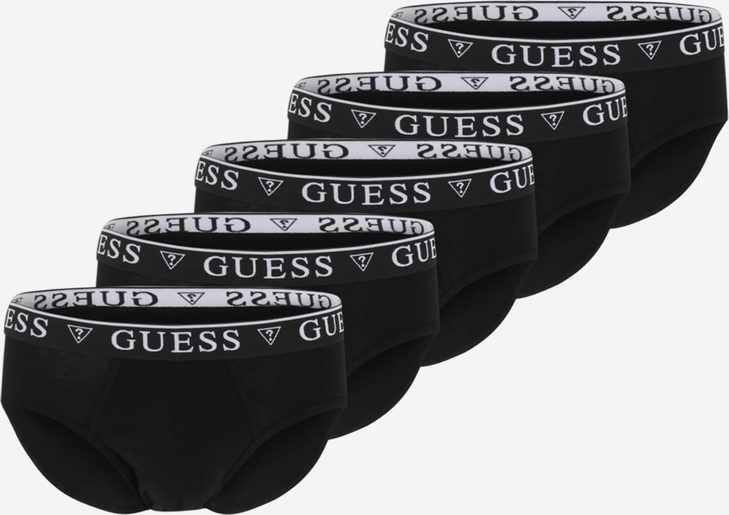 Guess 3-pack logo briefs in black/white/gray