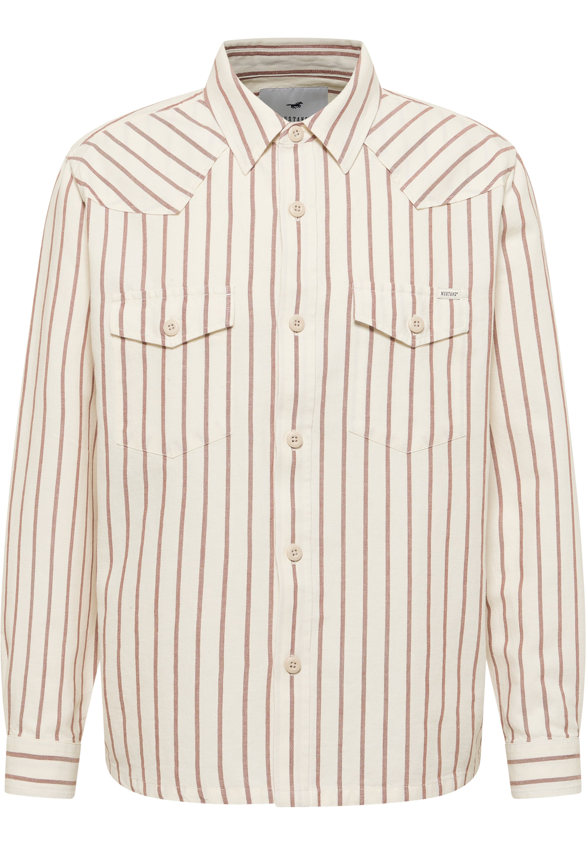MUSTANG Regular fit Button Up Shirt 'Branson' in Brown: front