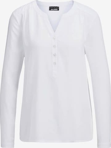 Goldner Bluse in Weiß: Vorderseite