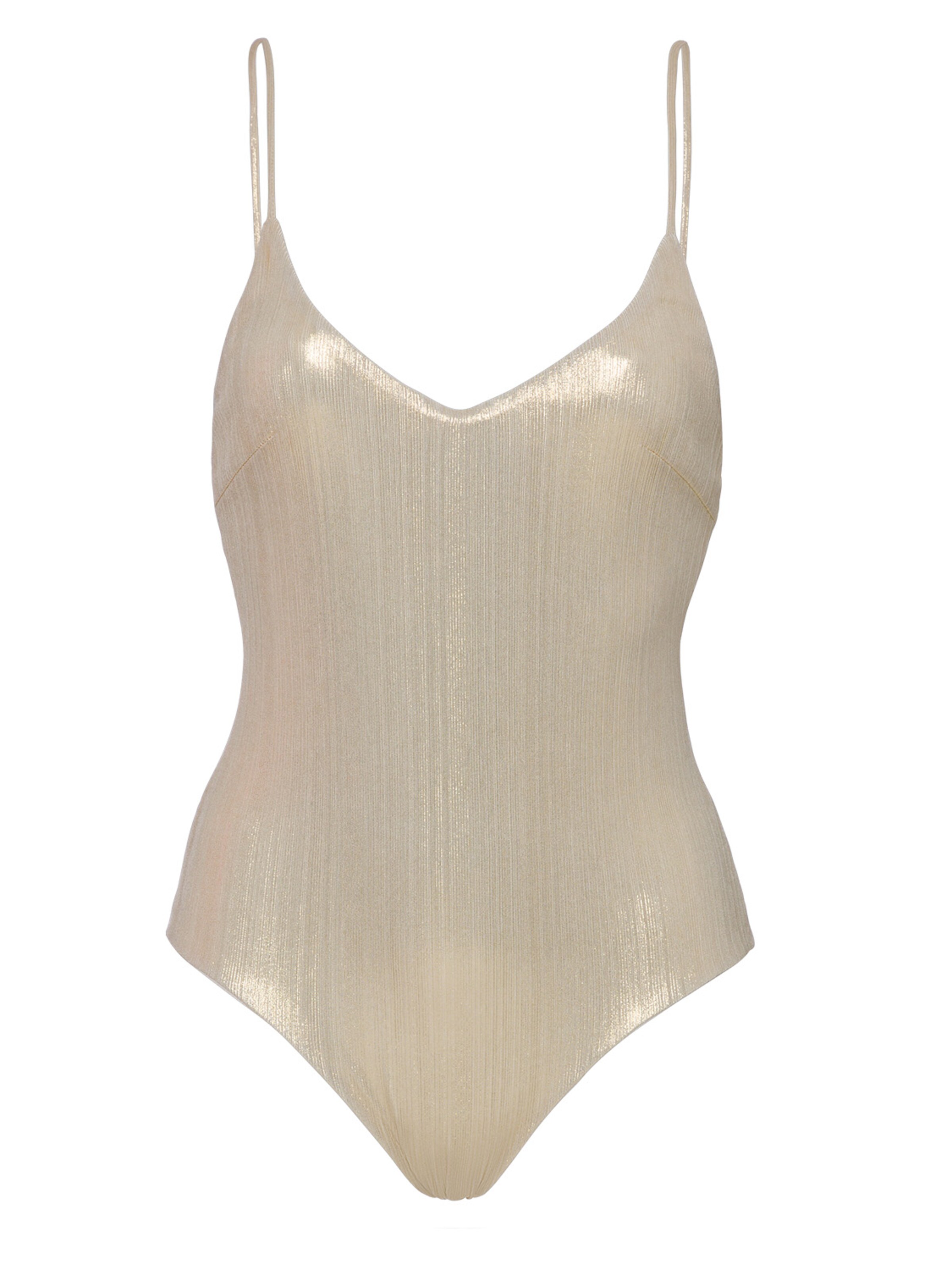 Anse Victorin Classic Swimsuit 'Sandy' in Gold: front