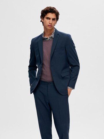 Coupe slim Veste de costume 'Liam' SELECTED HOMME en bleu : devant