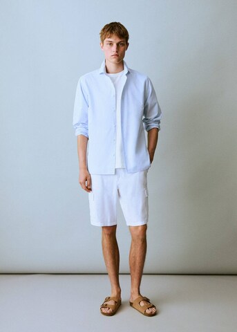 MANGO TEEN Regular fit Button Up Shirt in Blue