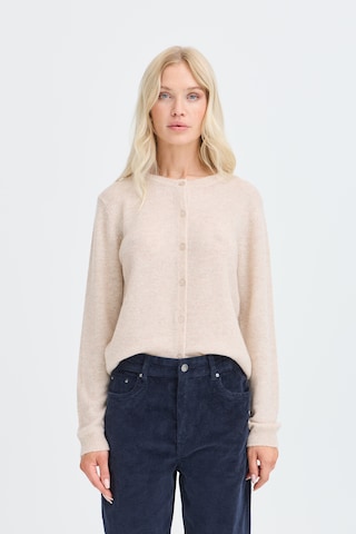 b.young Gebreid vest in Bruin: voorkant