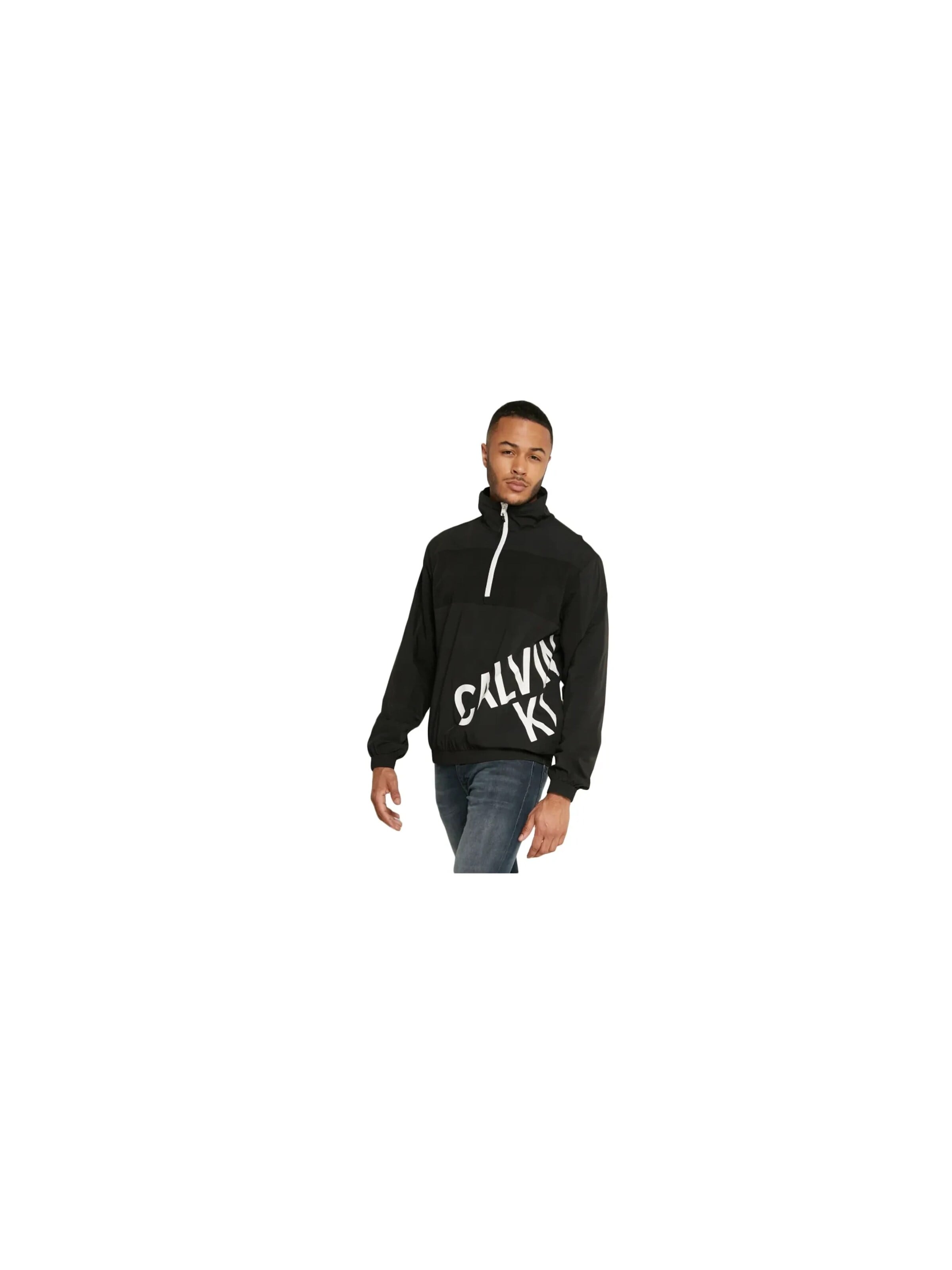 Calvin Klein - Chaqueta deportiva 'Classic logo' en negro: frente