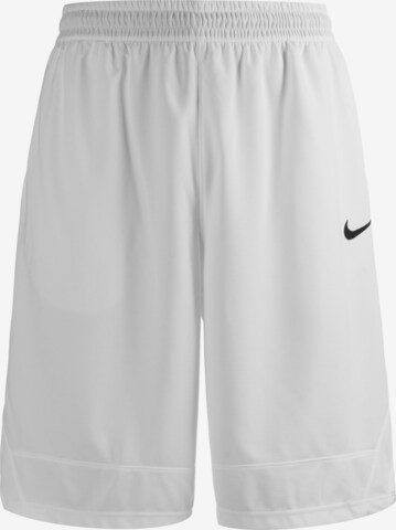 NIKE Regular Workout Pants in White: front