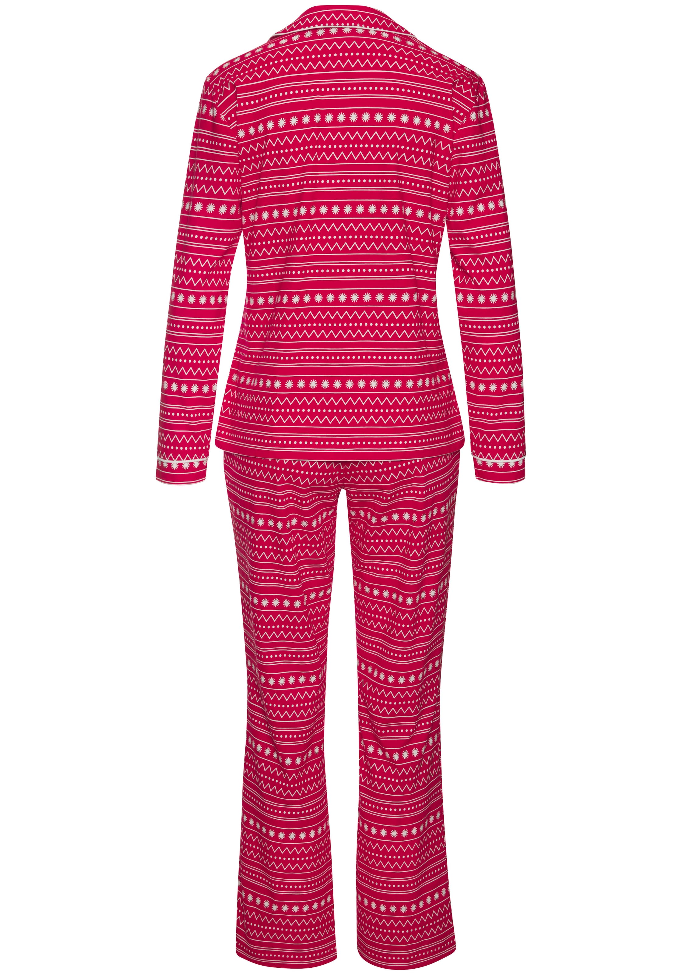 LASCANA Пижама 'XMas Dog Classic' в червено