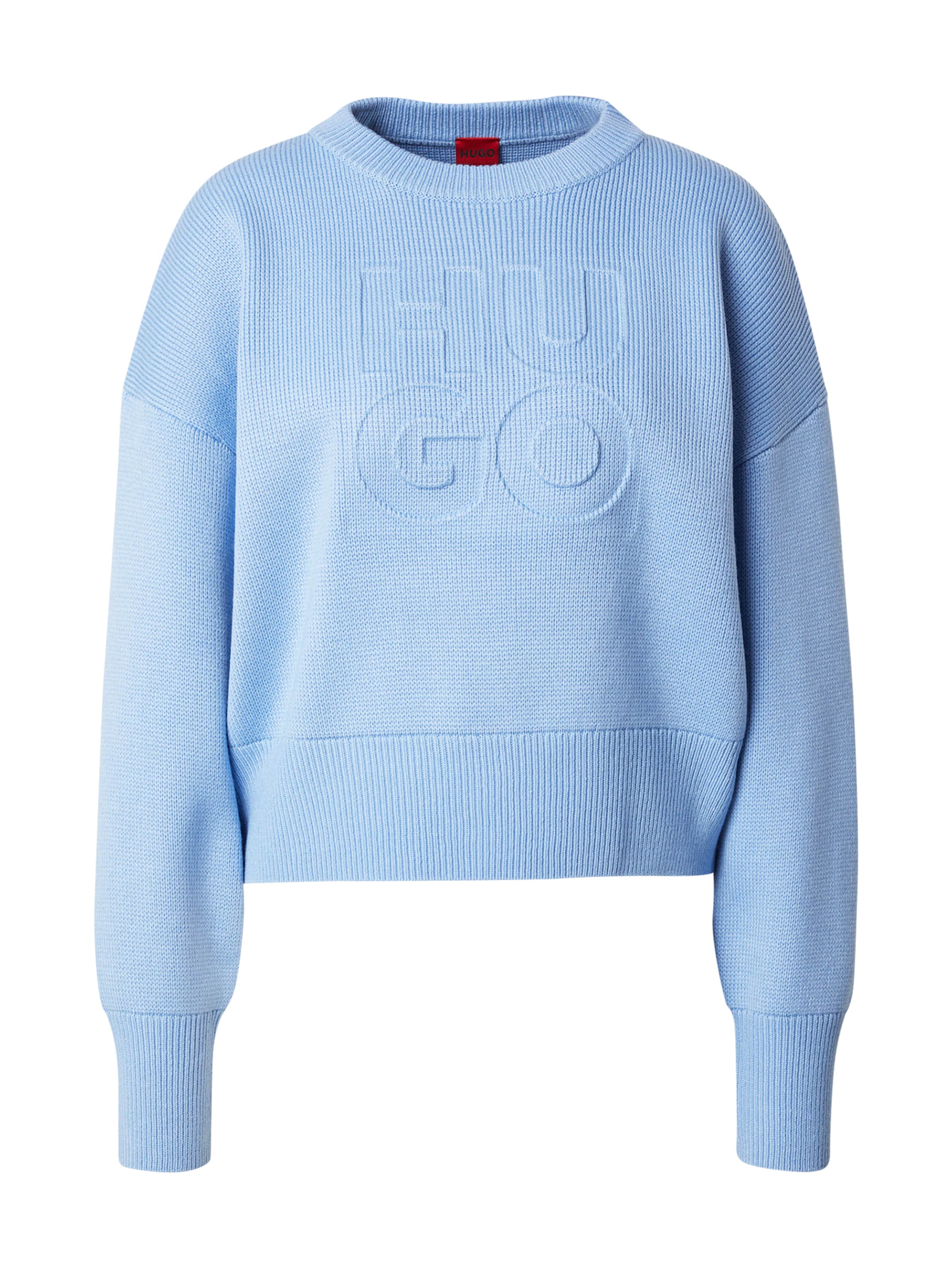 HUGO Пуловер &#x27;Sisminye&#x27; в синьо: отпред