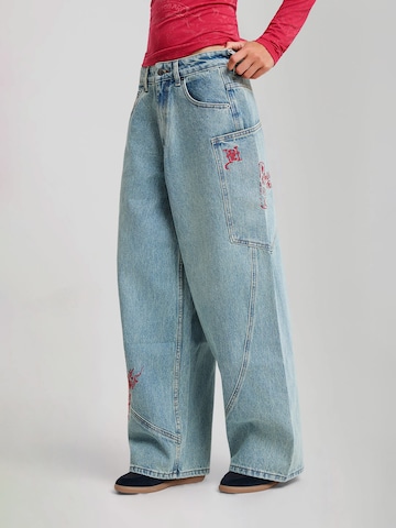 Loosefit Jeans 'Dragon' di Ed Hardy in blu: frontale
