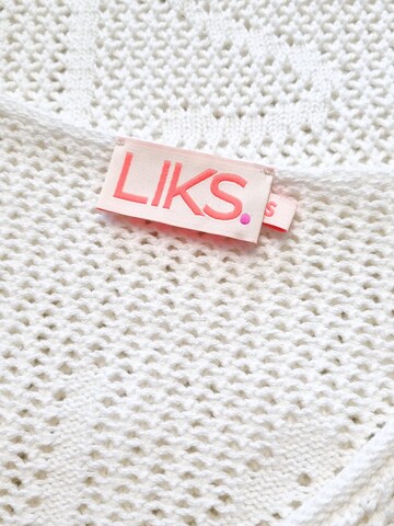 LIKS. Munich Sweter 'Strickpullover aus Baumwolle mit Lochmuster - Alina' w kolorze biały