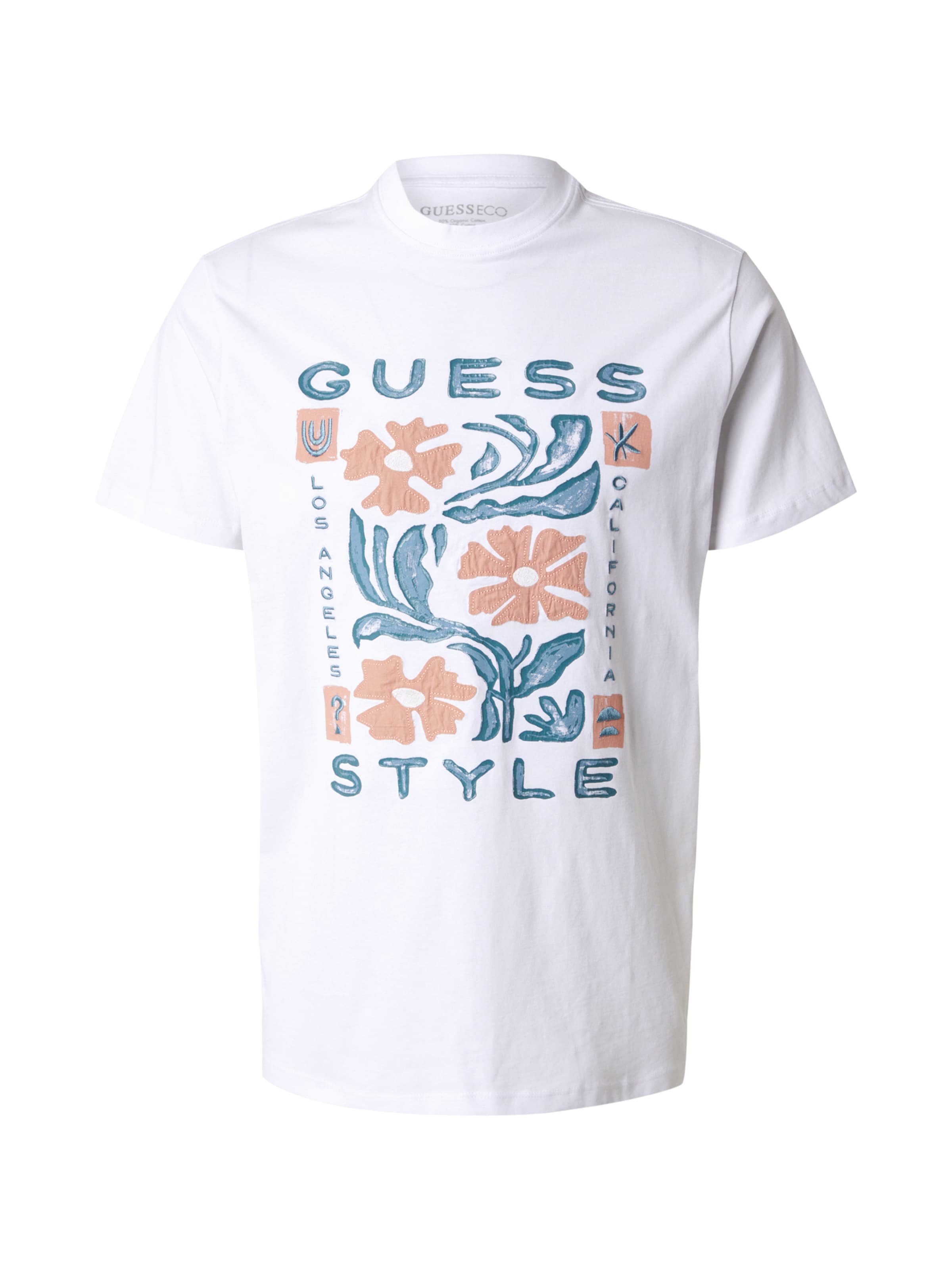 Tricou de la GUESS pe alb: față