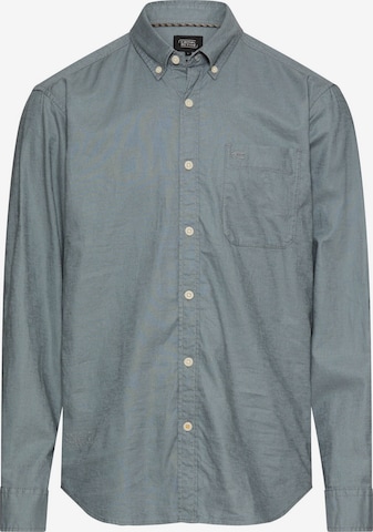 CAMEL ACTIVE Langarm Hemd aus Leinen-Baumwoll-Mix in Blau: Vorderseite