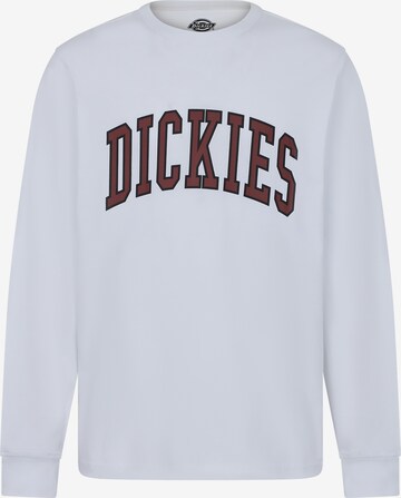 DICKIES Sweatshirt 'AITKIN TEE LS' in Wit: voorkant