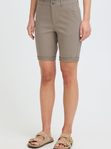 Coupe slim Pantalon ' OXKeily ' Oxmo en beige : devant