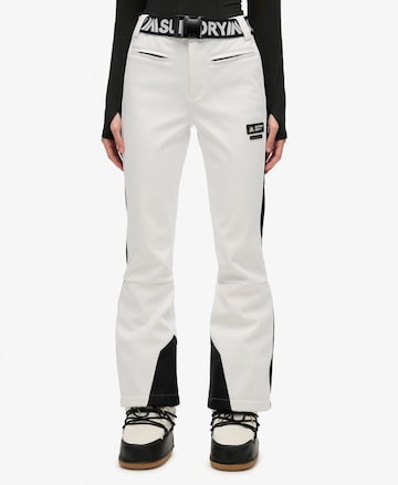 Bootcut Pantalon de sport Superdry en blanc : devant