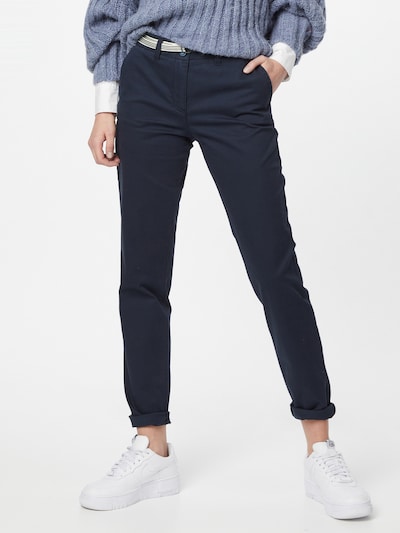 TOM TAILOR Pantalon chino en bleu foncé, Vue avec modèle