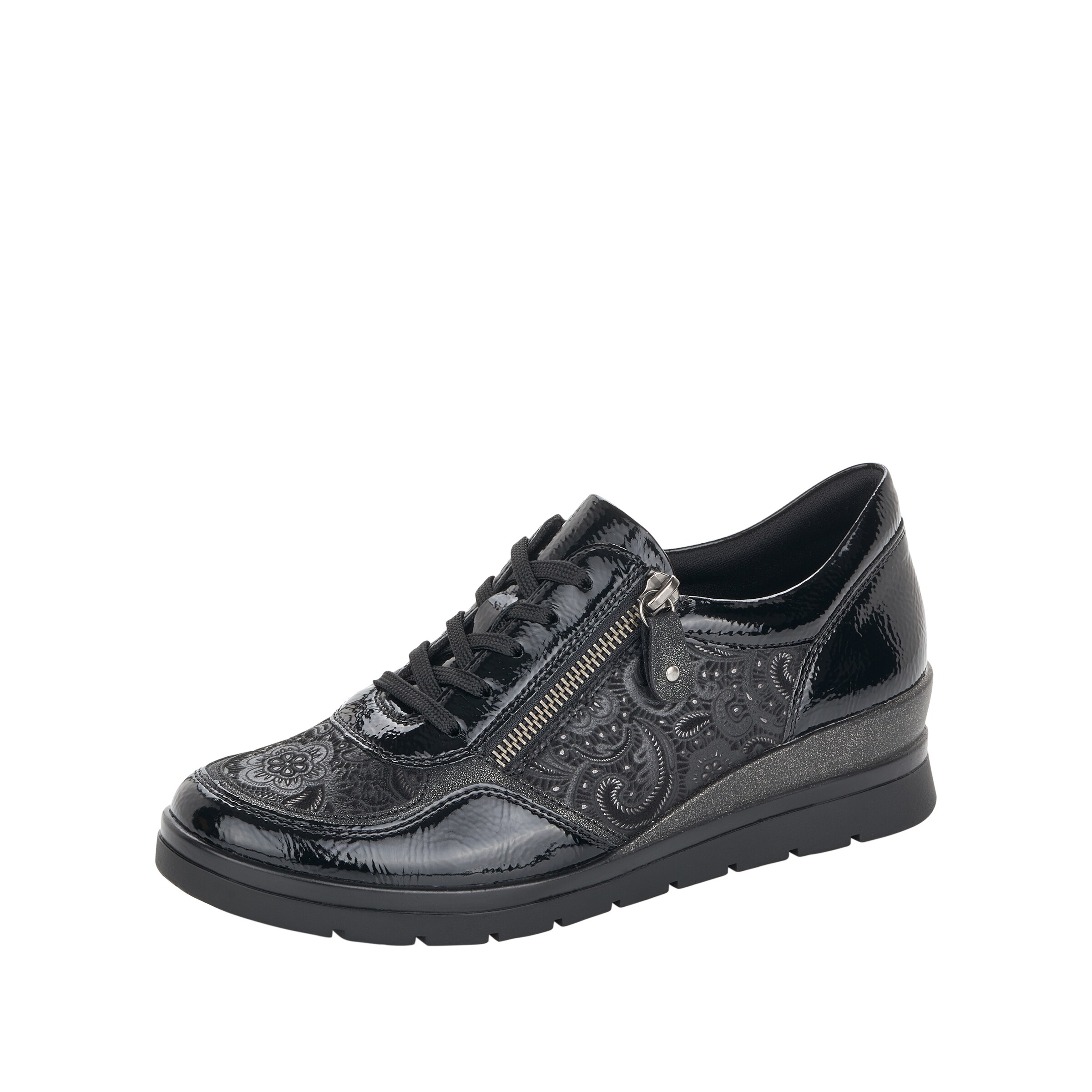 Baskets basses REMONTE en noir : devant