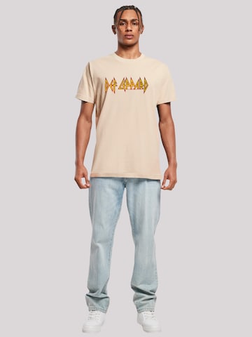 F4NT4STIC T-Shirt 'Def Leppard ' in Beige