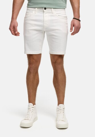 Coupe slim Jean 'Fly' INDICODE JEANS en blanc : devant