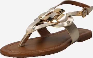 See by Chloé T-Bar Sandals 'CHANY' in Gold: front