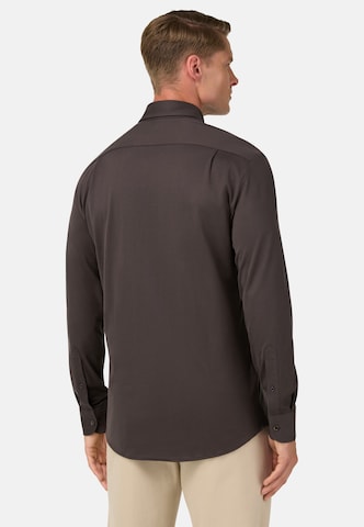Boggi Milano Regular fit Overhemd in Bruin