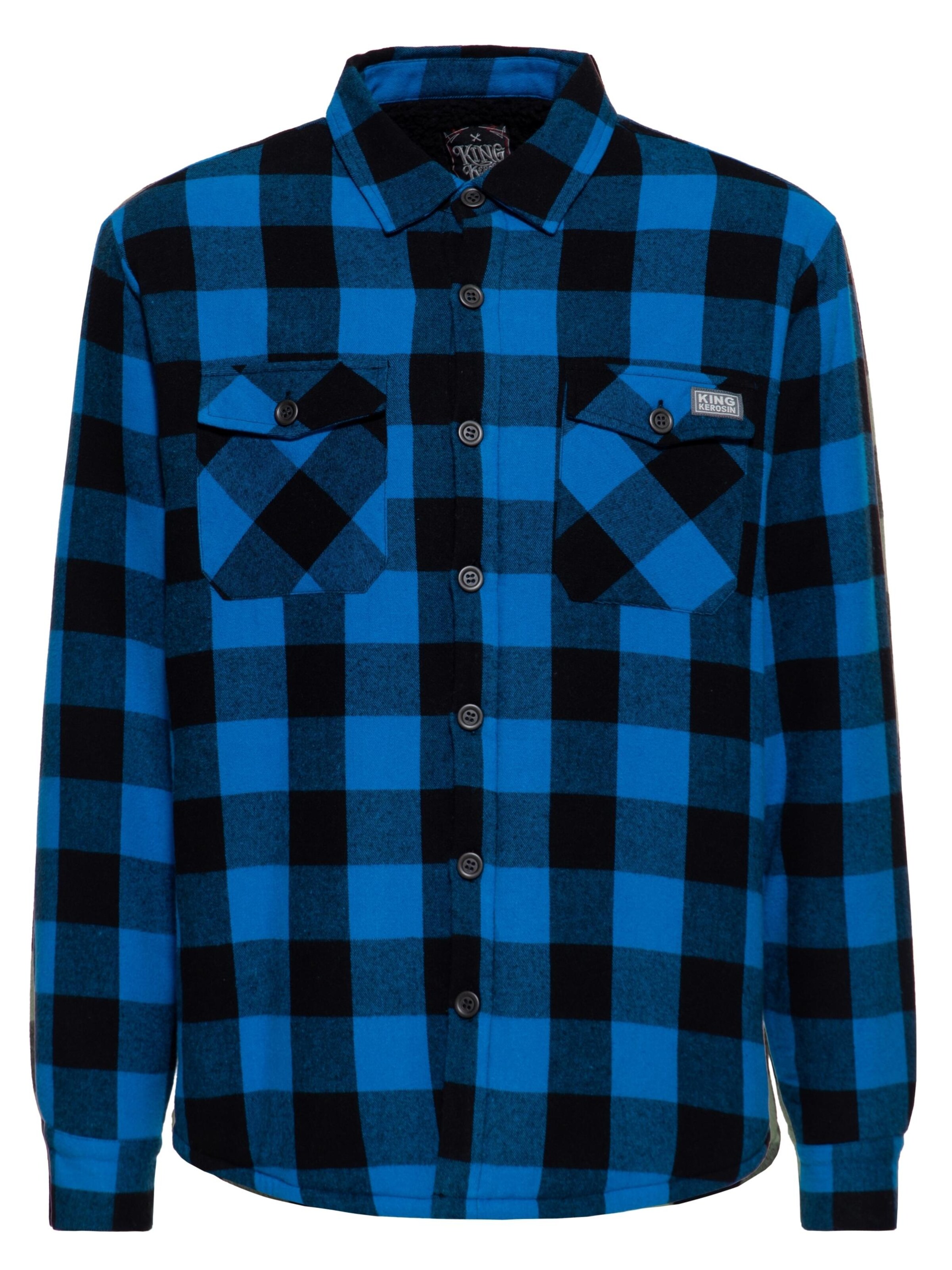 King Kerosin Button Up Shirt in Blue, Item view