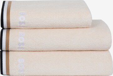 BOSS Shower Towel 'ICONIC STRIPE' in Beige