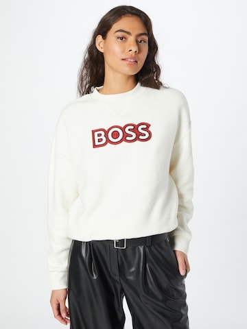 BOSS Orange Sweatshirt 'Ecaisa' in Weiß: predná strana